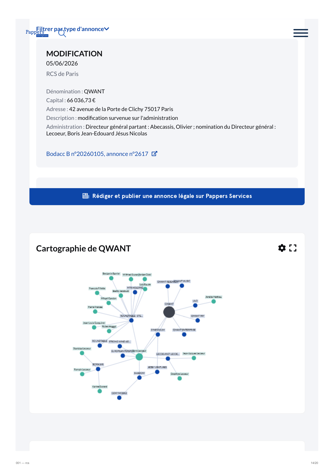 Capture 001 - Registre RCS et BODACC de Qwant - page 14 sur 20
