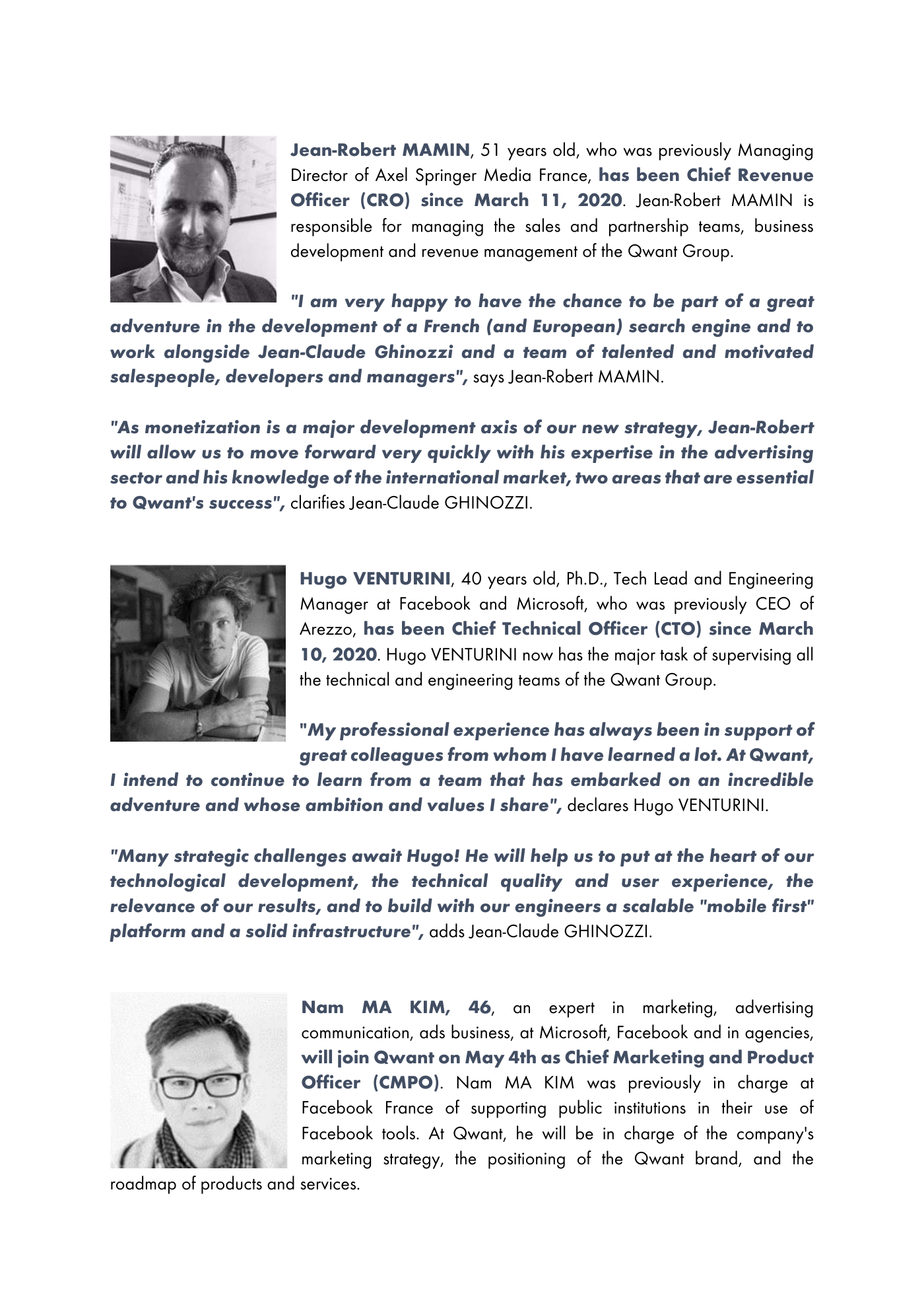 Capture 005 - Constitution de la Leadership Team de Qwant en 2020 - page 2 sur 4