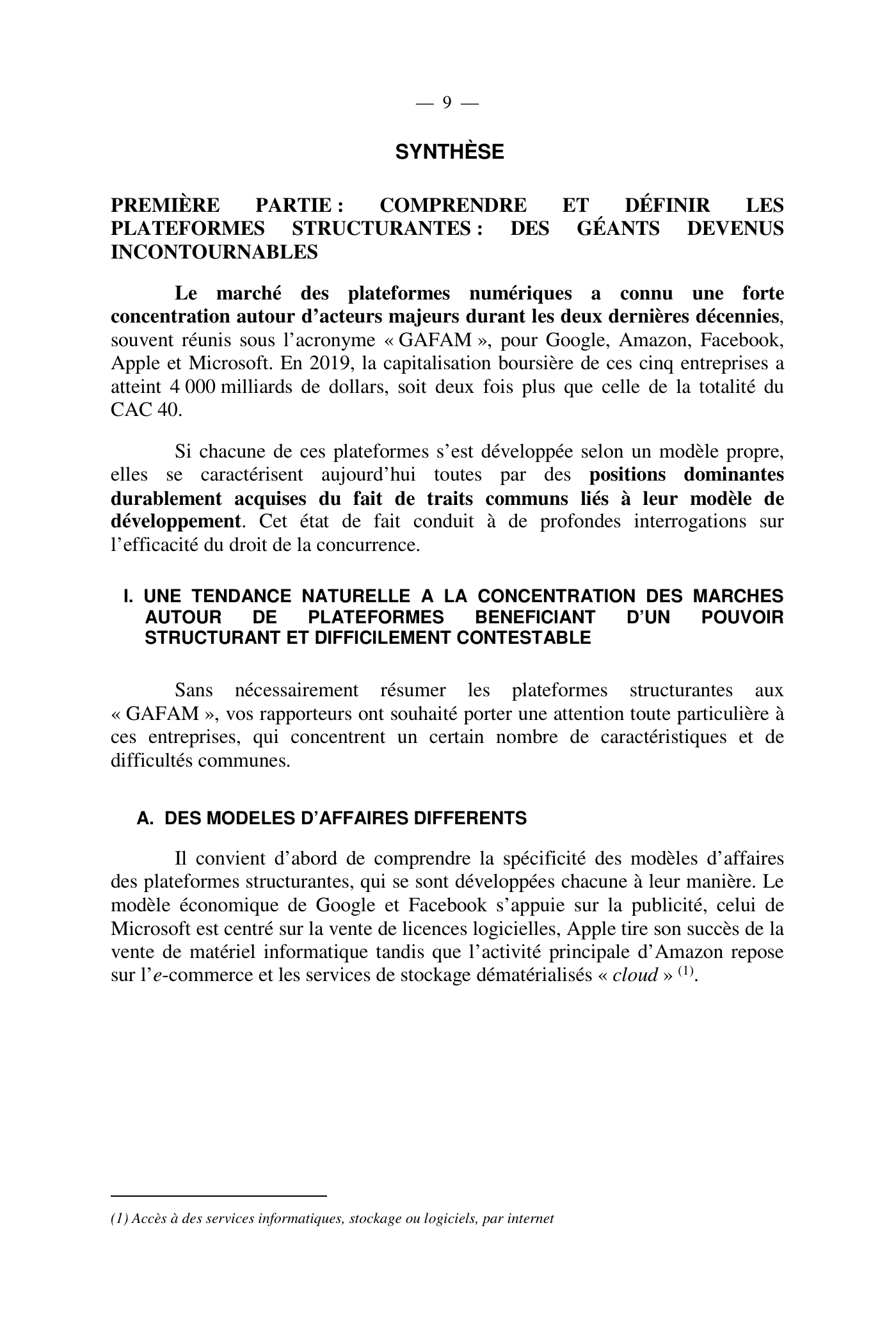Capture 015 - Rapport de l'Assemblée nationale de 2020 - page 9 sur 104