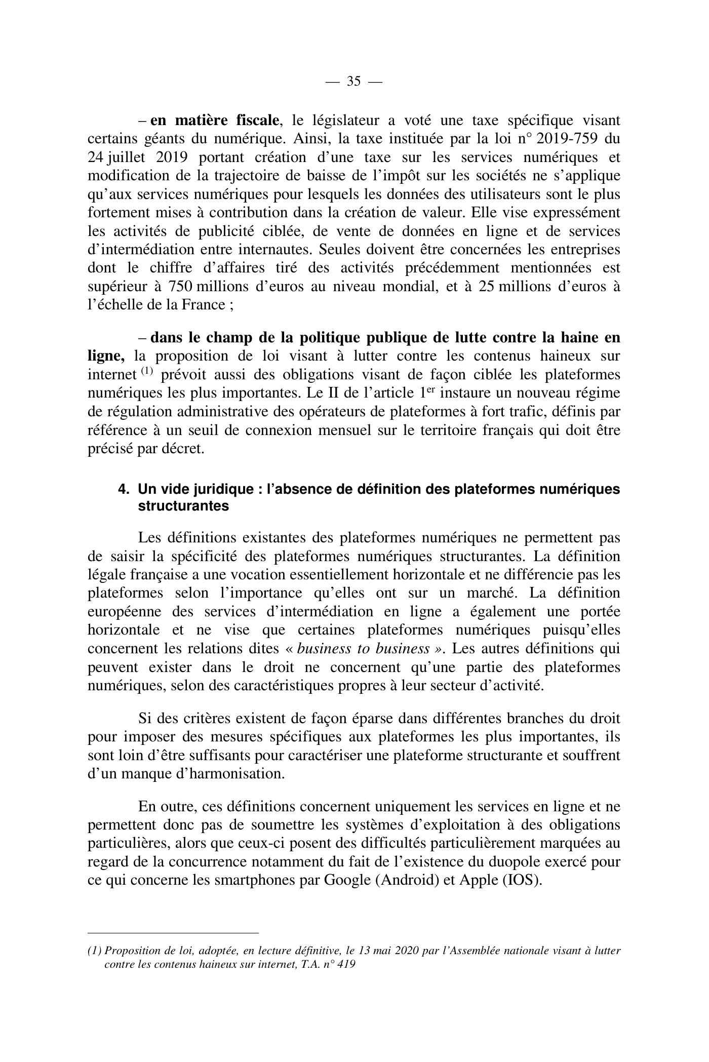 Capture 015 - Rapport de l'Assemblée nationale de 2020 - page 35 sur 104