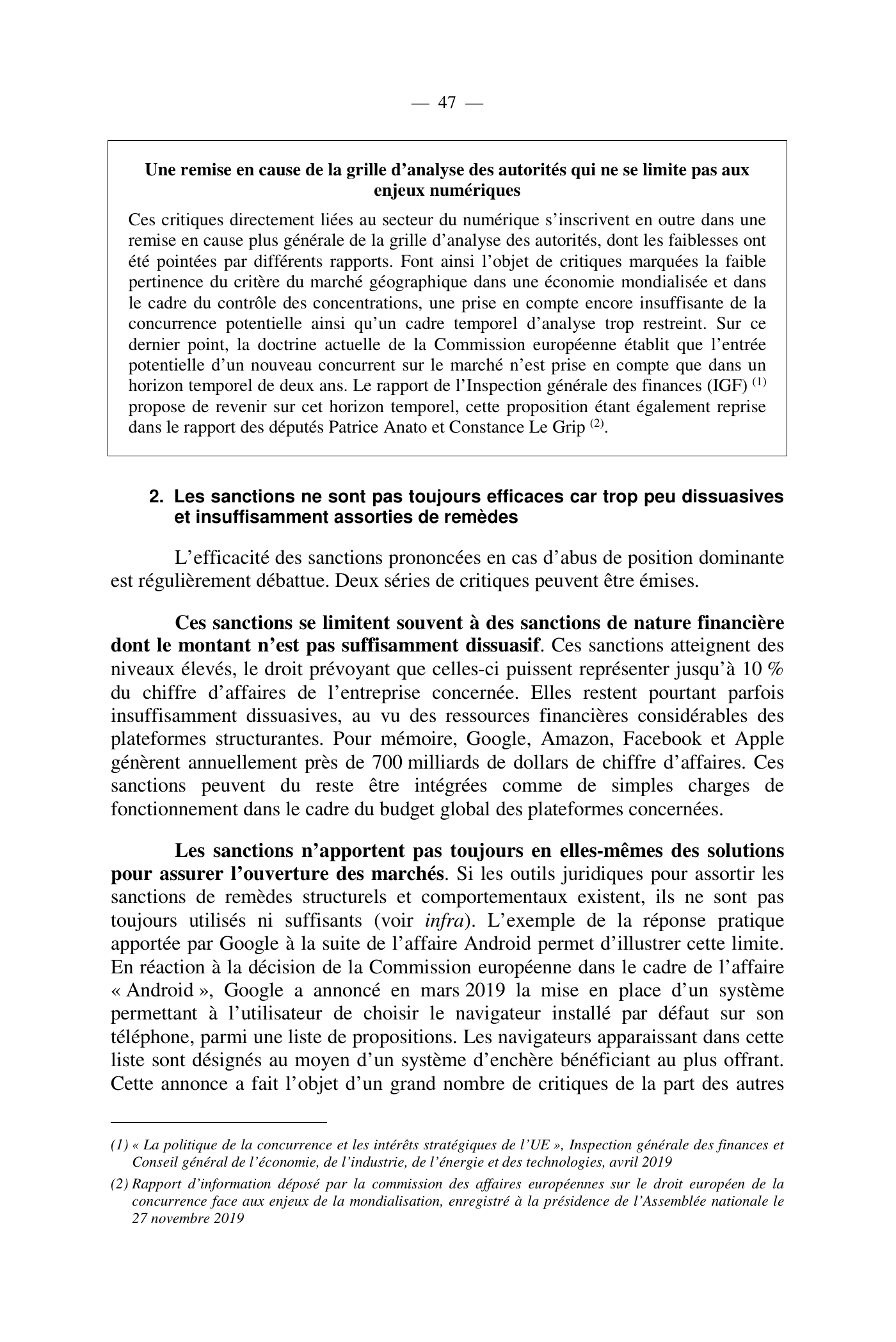Capture 015 - Rapport de l'Assemblée nationale de 2020 - page 47 sur 104