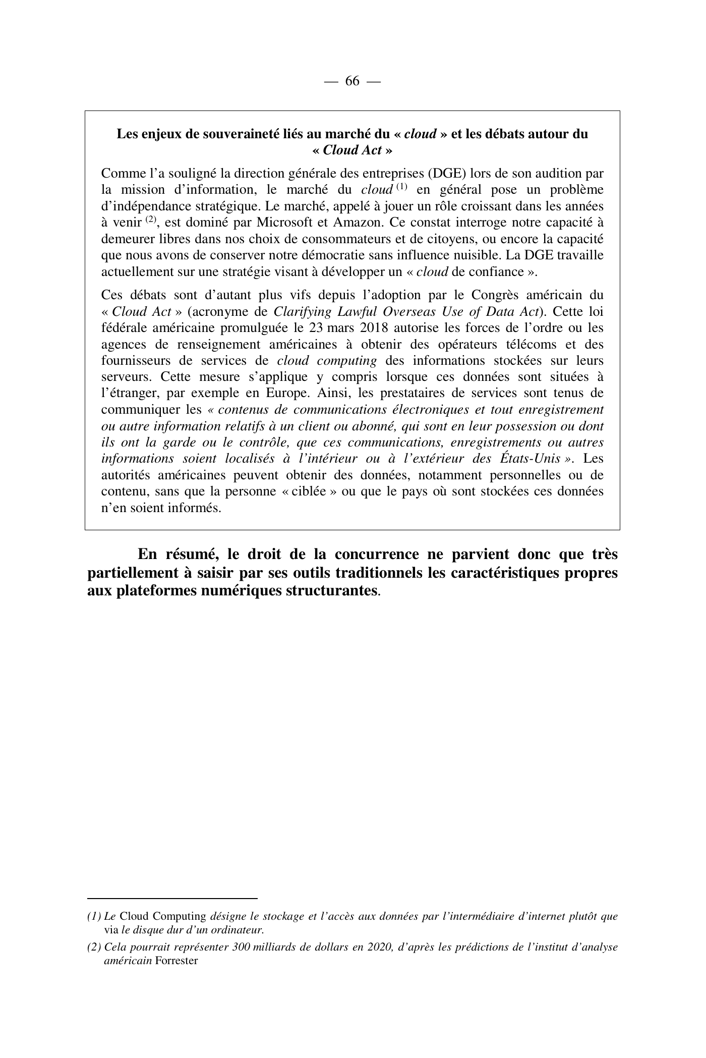 Capture 015 - Rapport de l'Assemblée nationale de 2020 - page 66 sur 104