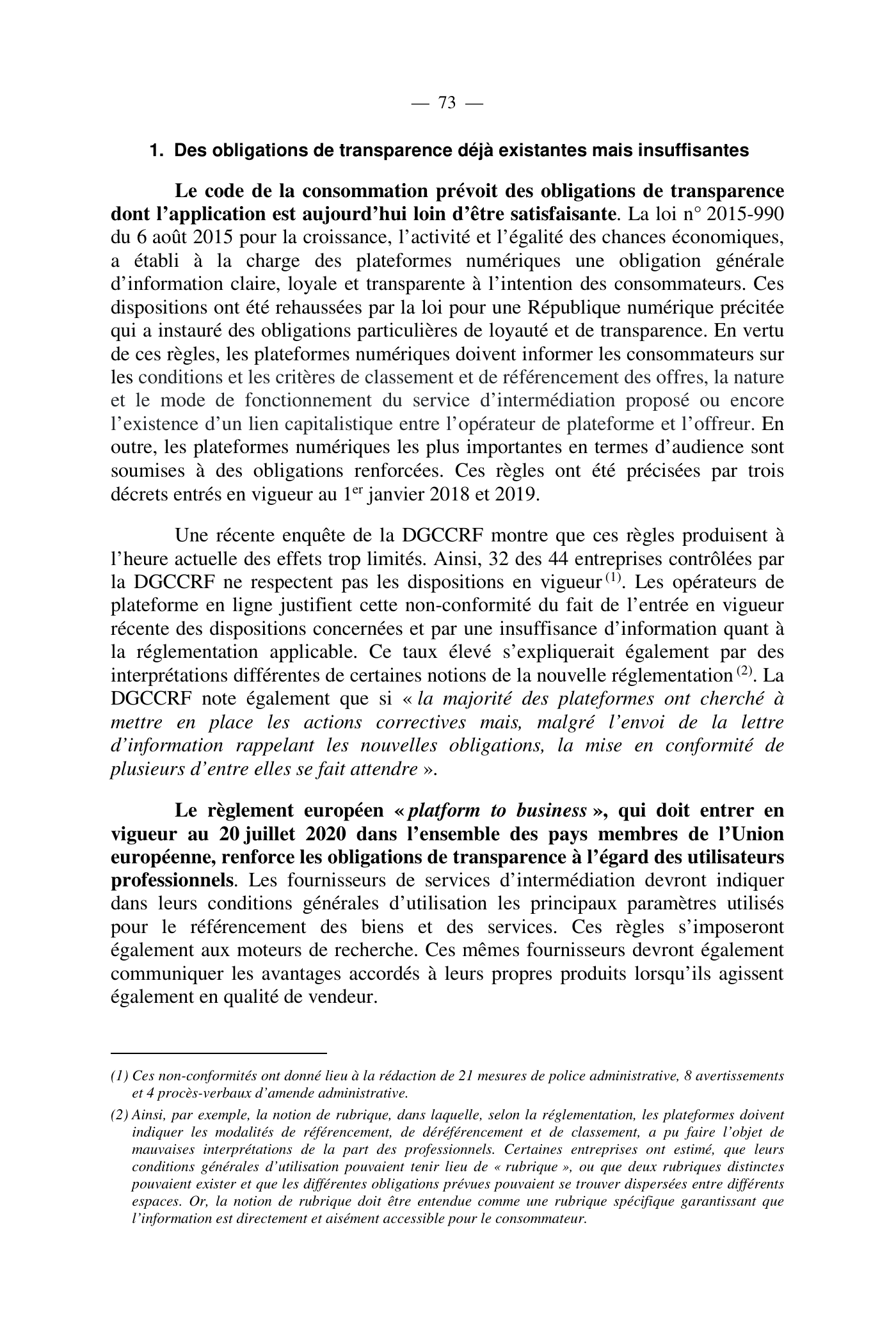 Capture 015 - Rapport de l'Assemblée nationale de 2020 - page 73 sur 104