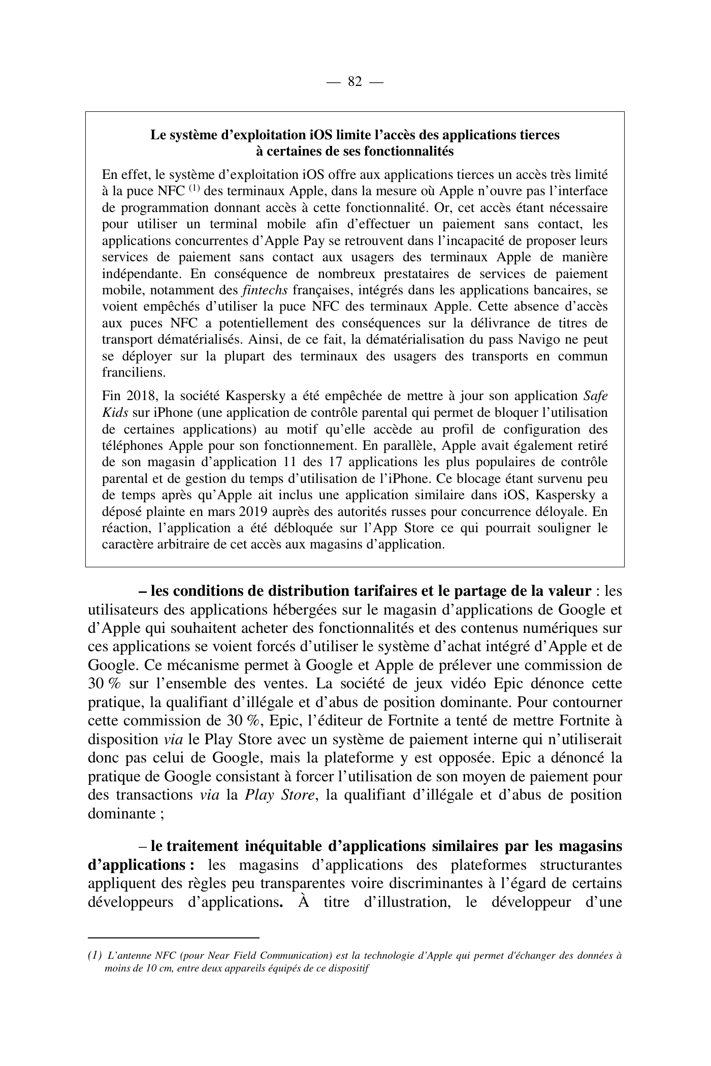Capture 015 - Rapport de l'Assemblée nationale de 2020 - page 82 sur 104