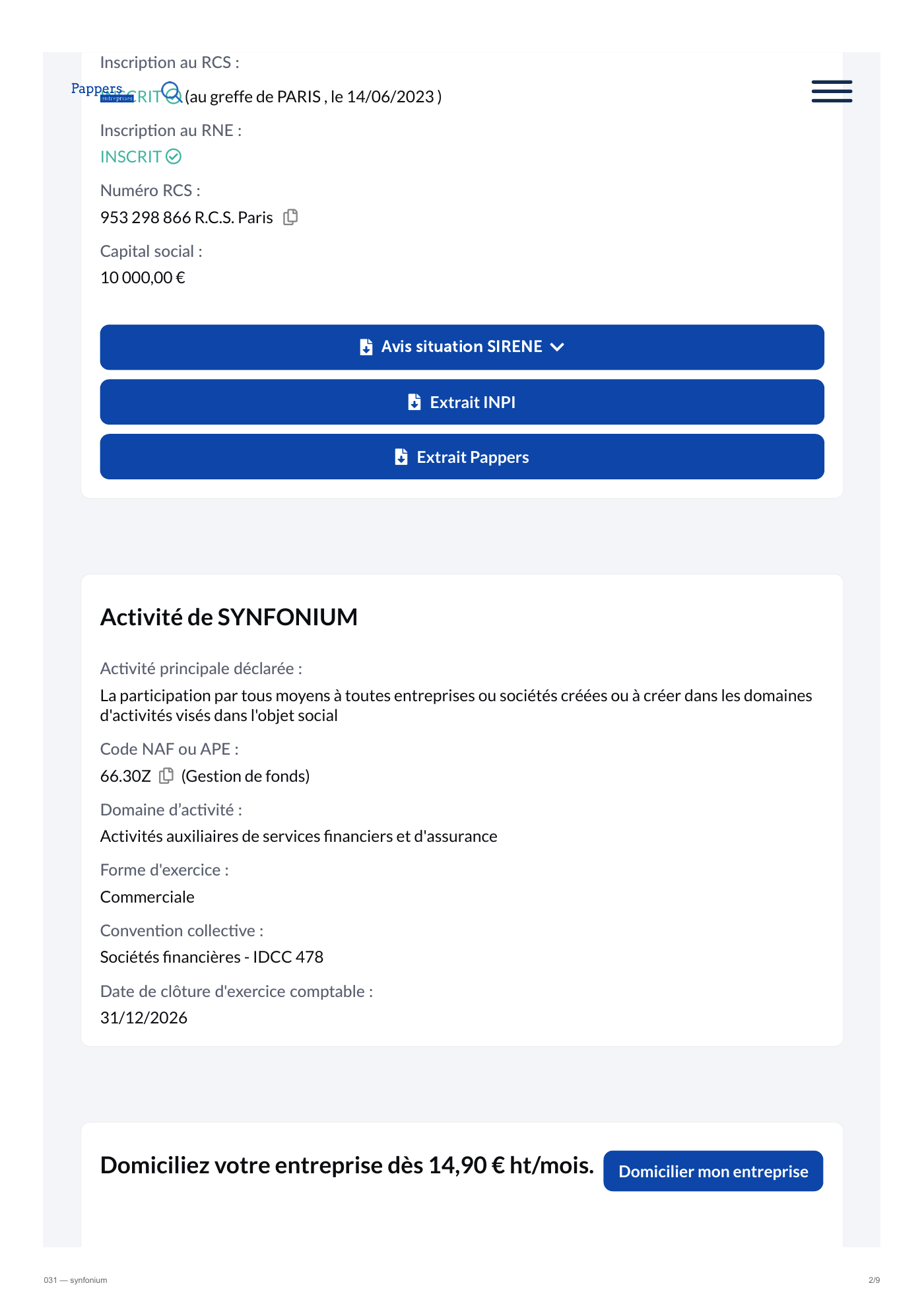 Capture 031 - Registre RCS et BODACC de Synfonium - page 2 sur 9