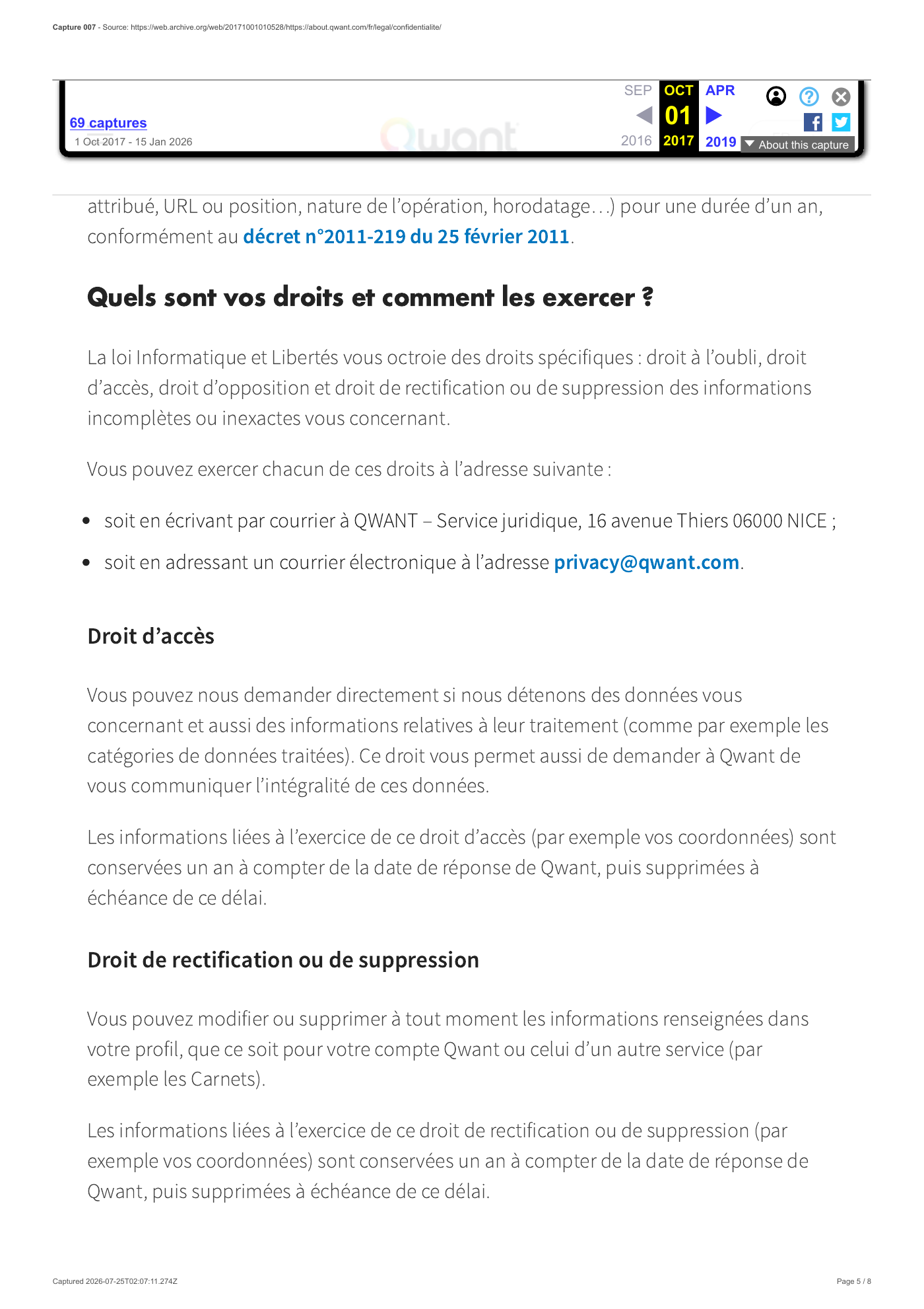 Capture 007 - Politique de protection des données du 1er octobre 2017 - page 5 sur 8