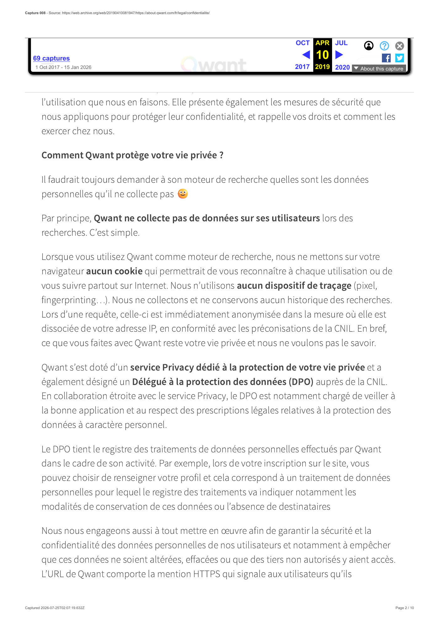 Capture 008 - Politique de confidentialité du 10 avril 2019 - page 2 sur 10