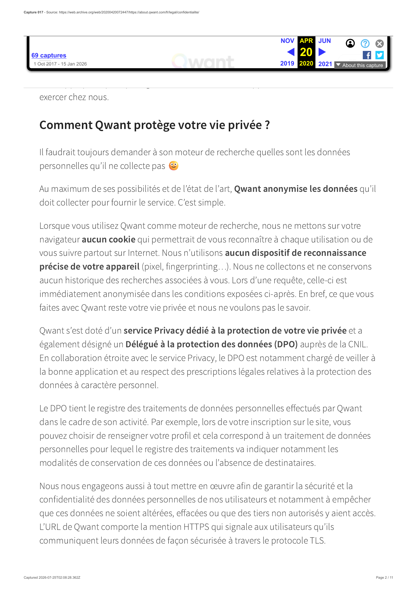 Capture 017 - Politique de confidentialité du 20 avril 2020 - page 2 sur 11