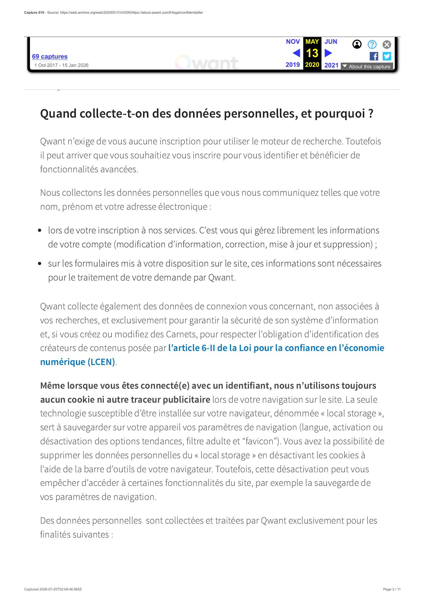 Capture 018 - Politique de confidentialité du 13 mai 2020 - page 3 sur 11