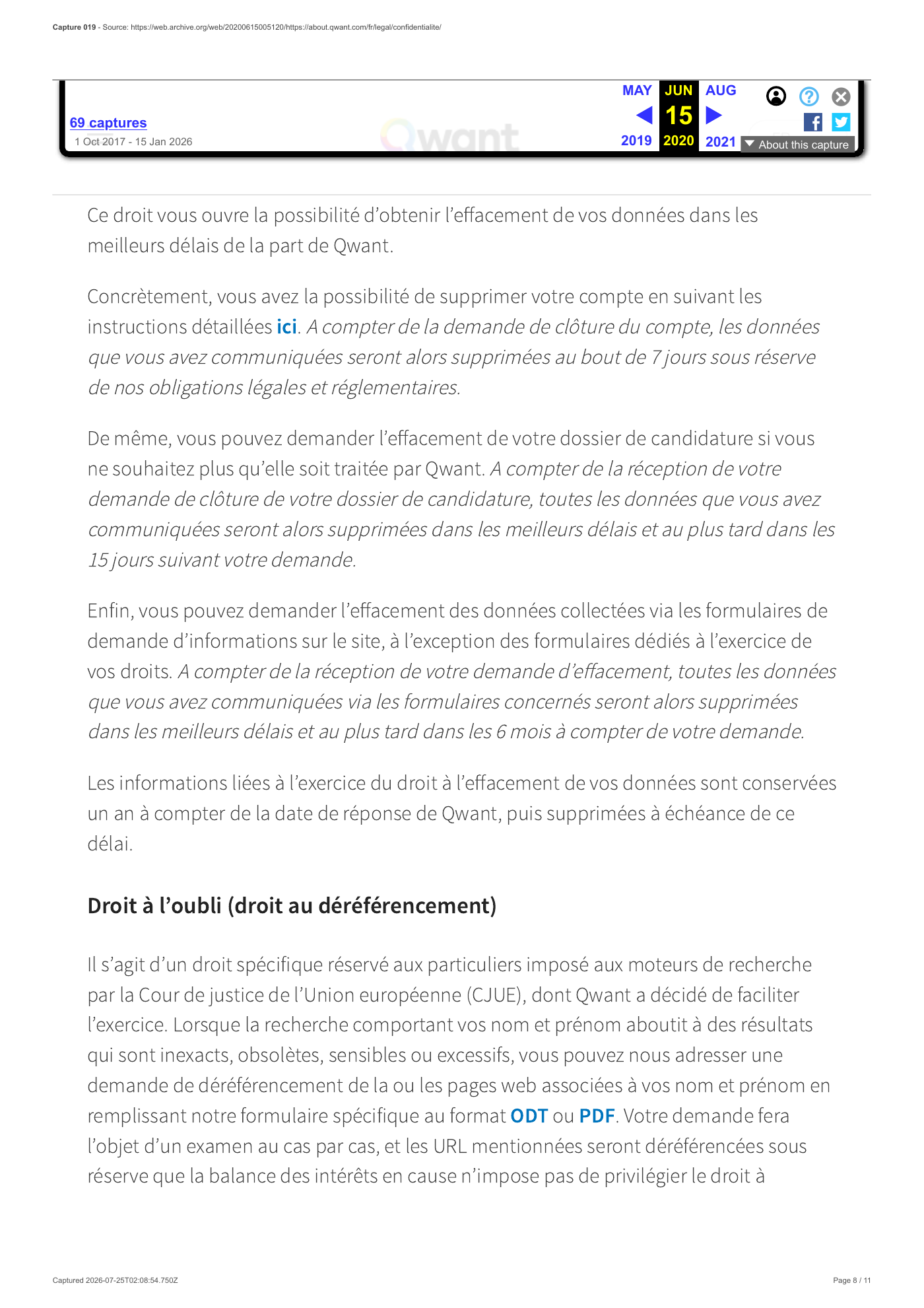 Capture 019 - Politique de confidentialité du 15 juin 2020 - page 8 sur 11