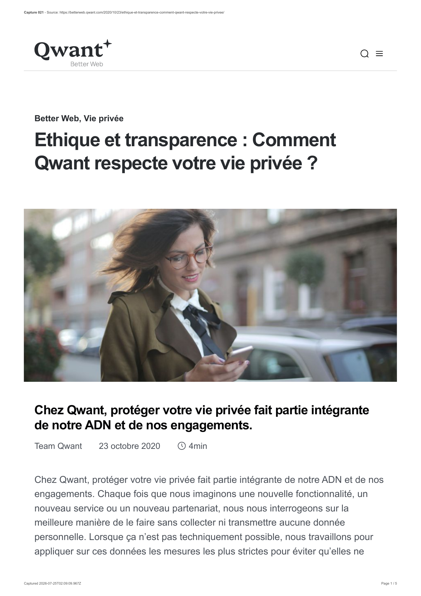 Capture 021 - Éthique et transparence : respect de la vie privée - page 1 sur 5