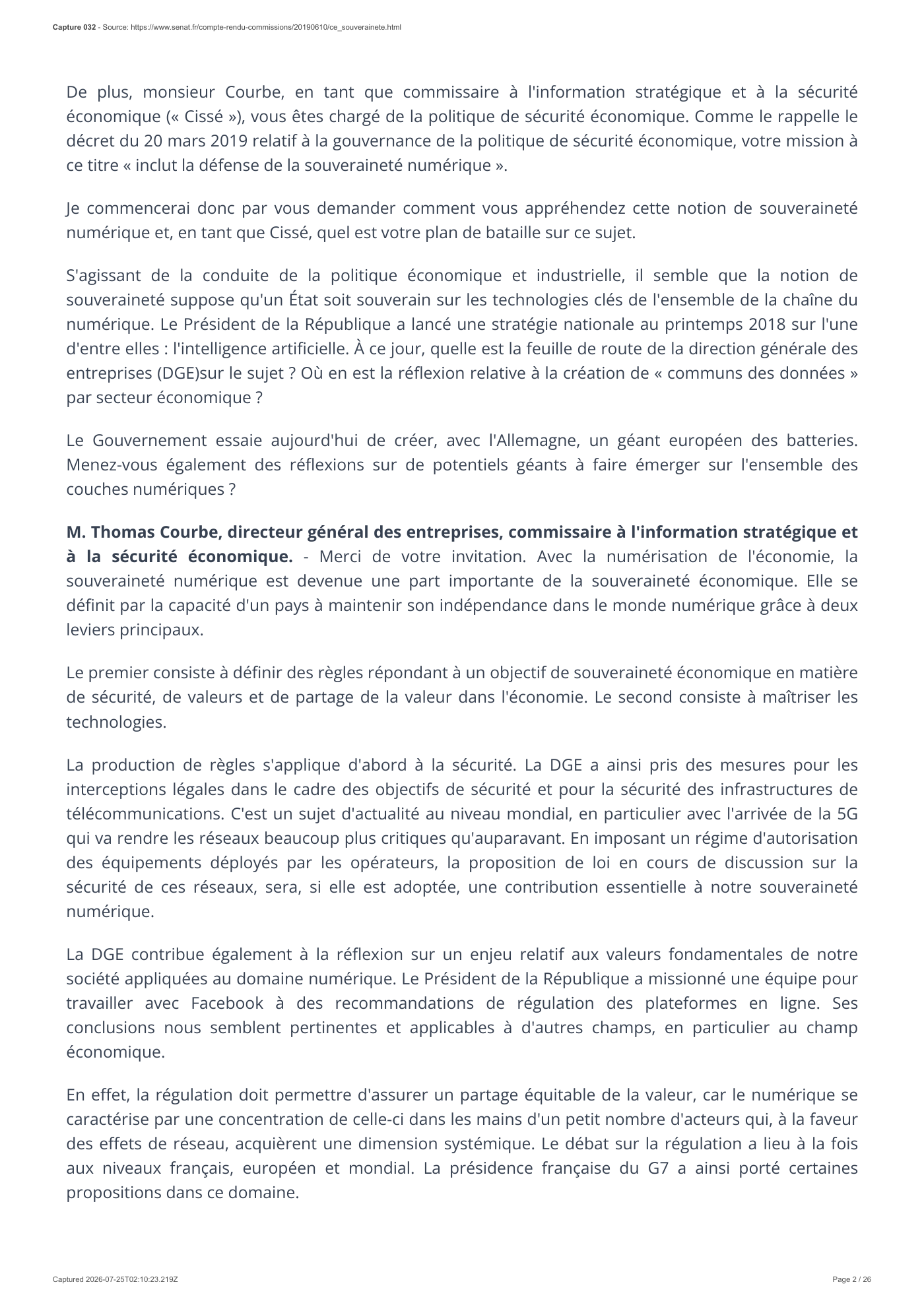 Capture 032 - Audition d’Éric Léandri devant le Sénat - page 2 sur 26