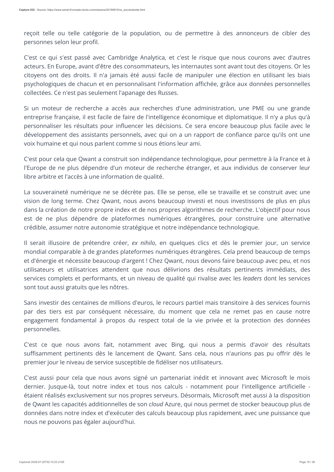 Capture 032 - Audition d’Éric Léandri devant le Sénat - page 19 sur 26