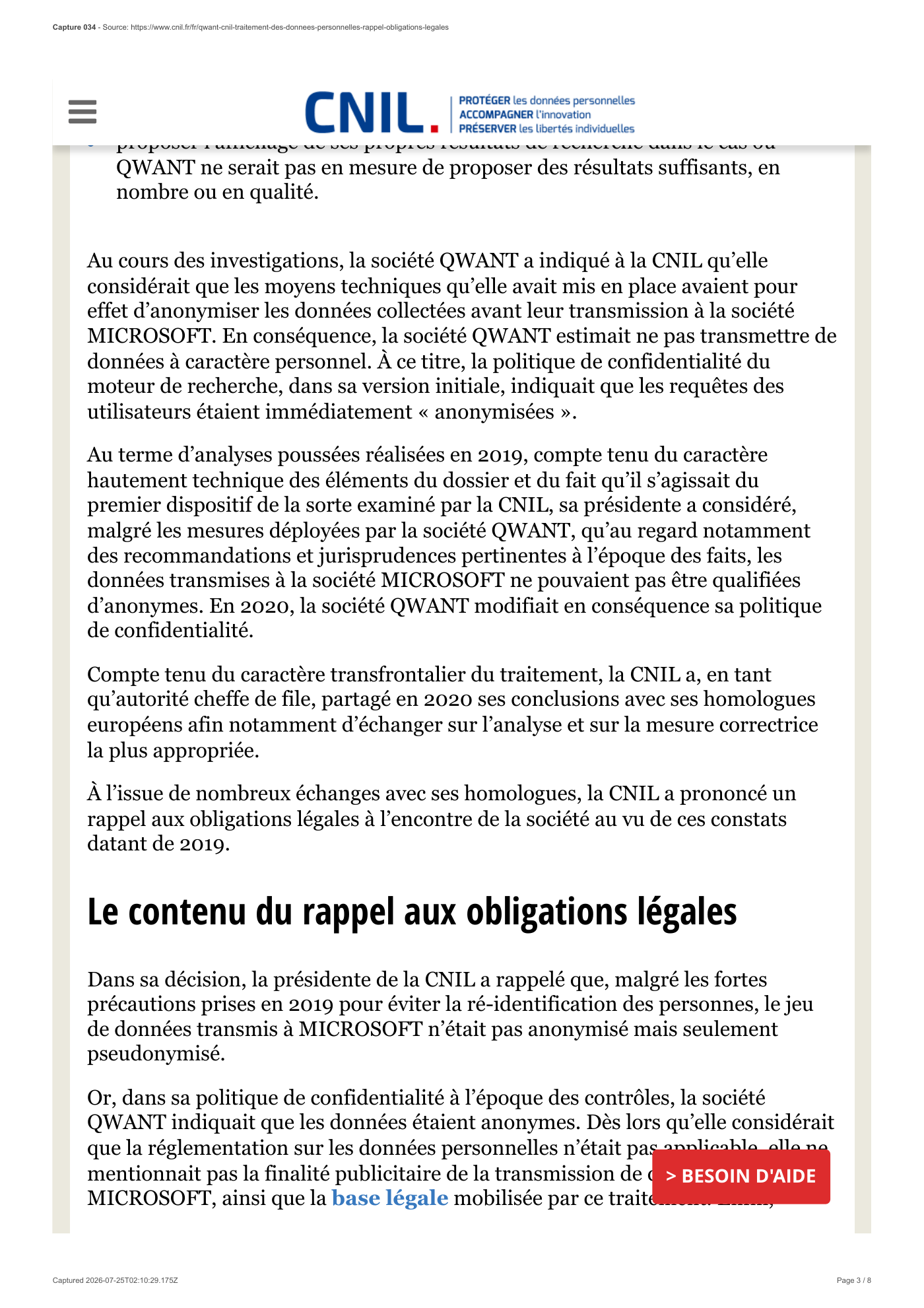 Capture 034 - Communication de la CNIL sur Qwant - page 3 sur 8