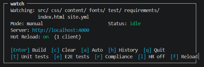The watcher in idle state — watching, waiting