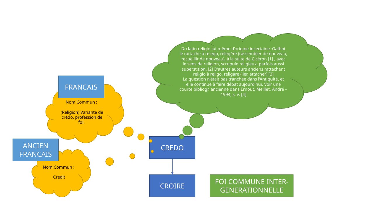 Credo : FOI COMMUNE INTER-GENERATIONNELLE